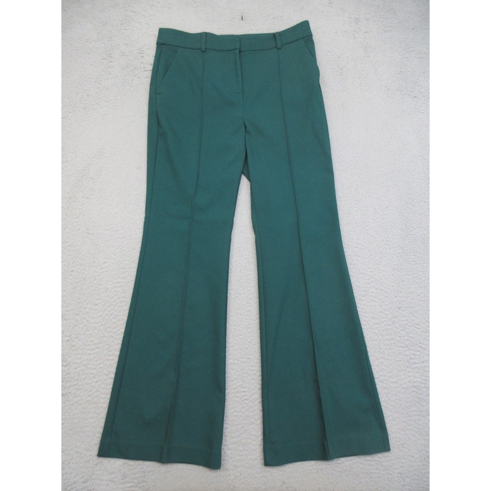 Ann Taylor Sutton Flare Pants Women 10 Green Officecore Tailored Corpcore Casual